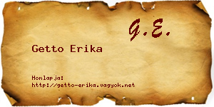 Getto Erika névjegykártya